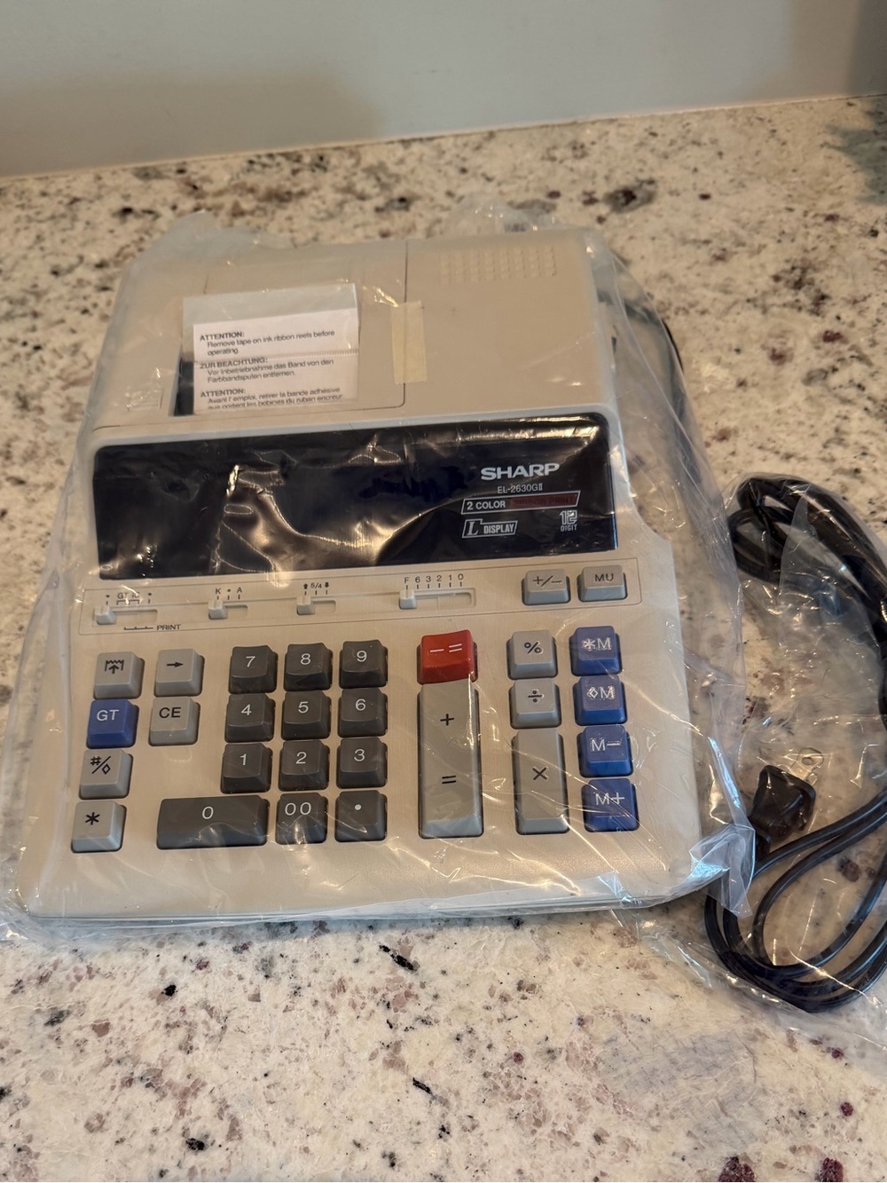 NWOT Sharp EL-2630GII 2-Color Ribbon Printing Calculator Adding Machine 12-Digit - Picture 3 of 13